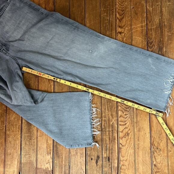 Frame women’s Le Jane Crop Denim Light Gray wide leg high rise Jeans size 31 - Picture 5 of 9